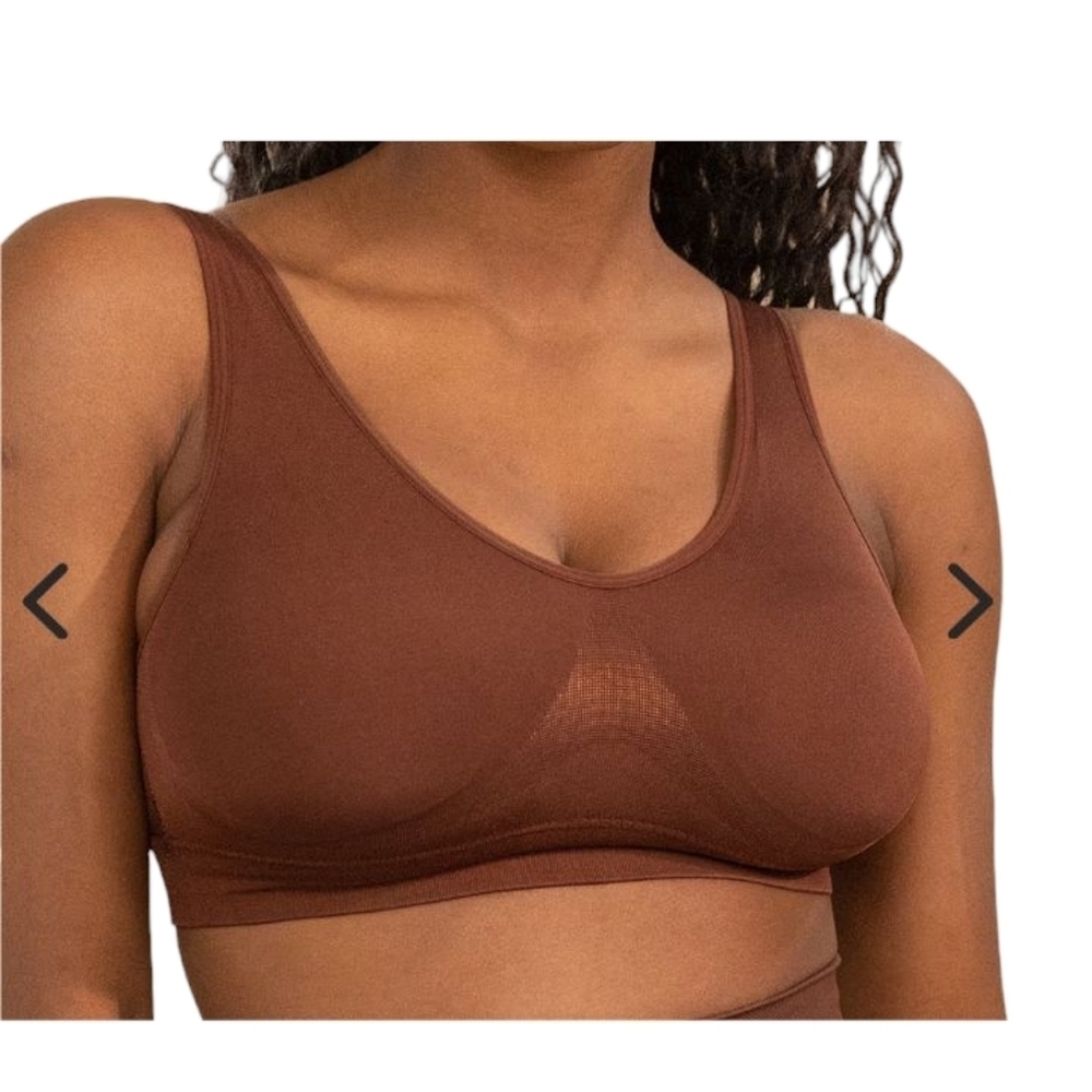 True Kind Throw On Everyday Bralette Chocolate Brown Size Medium